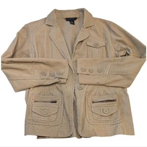 Corduroy Jacket, Large, Khaki, OuterEdge